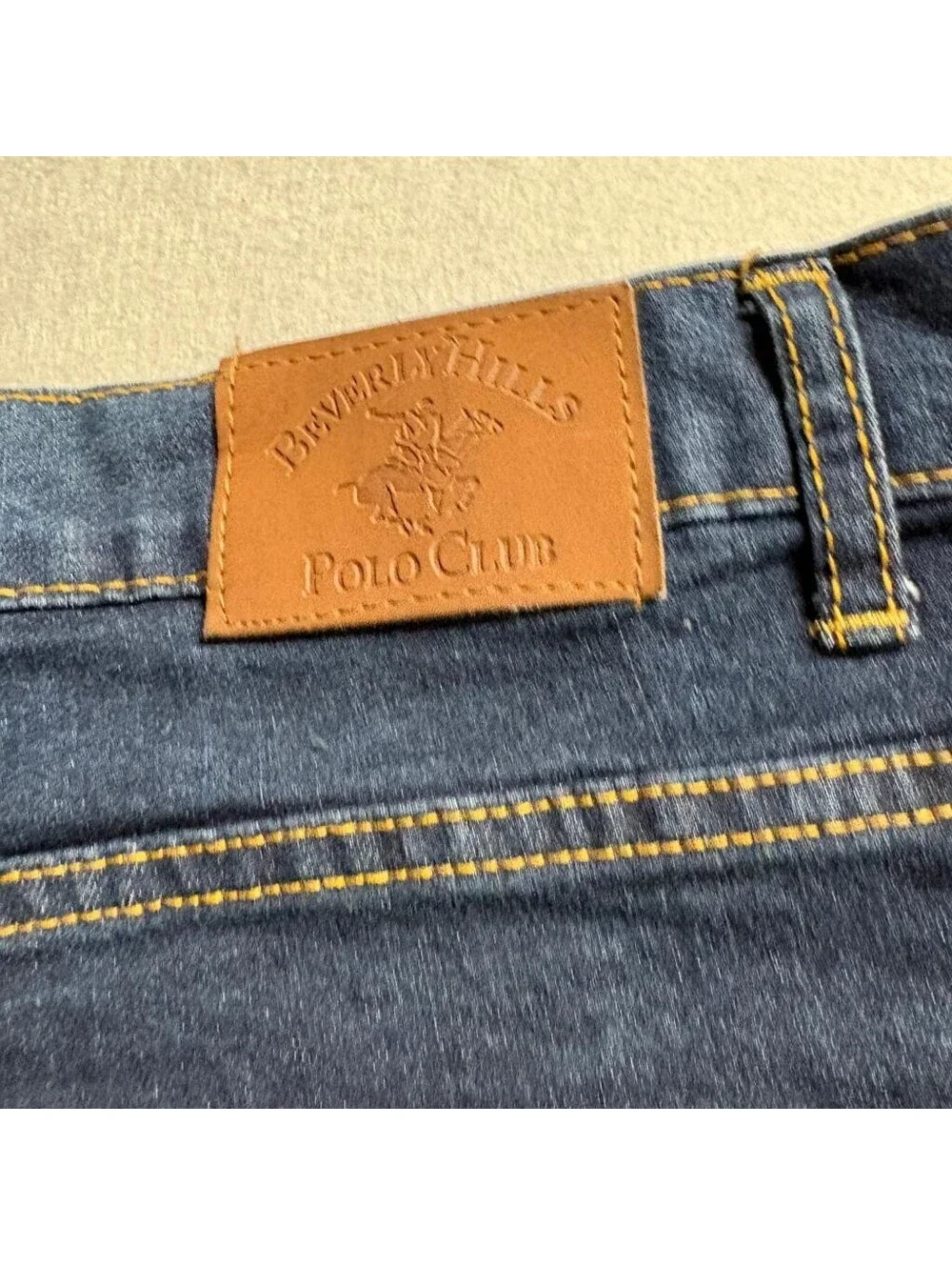 Beverly Hills Polo Club Jeans Mens 42x32 Blue Stretch Denim Straight Leg